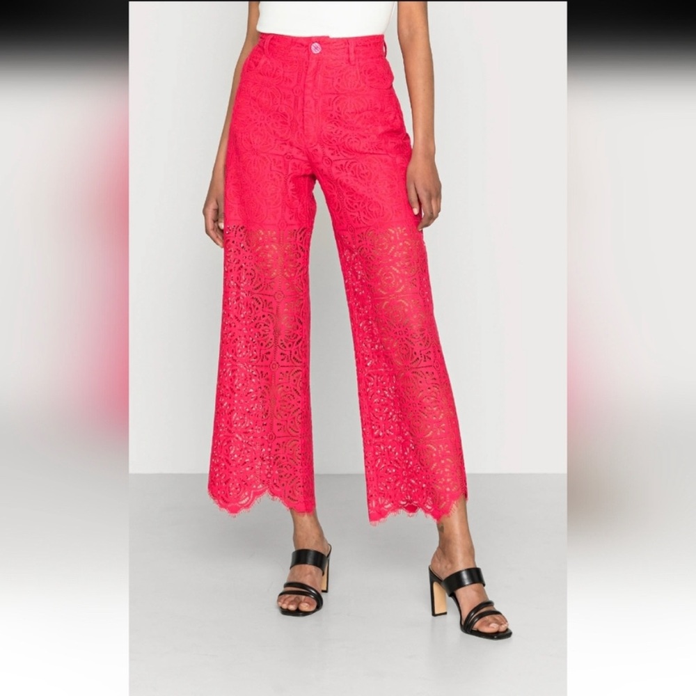 Desigual Lace Pink Pants sz S